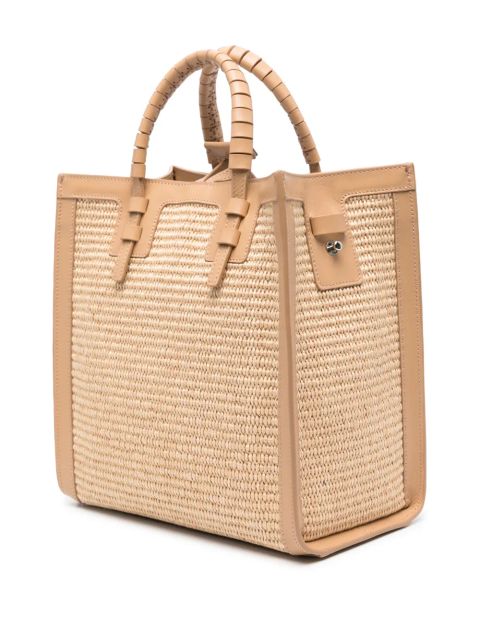 Casadei Beaurivage raffia tote bag - Neutrals