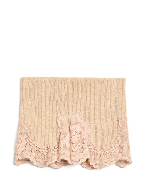 Valentino Garavani cashmere lace-detailing headband - Neutrals - zdjęcie produktu nr 2