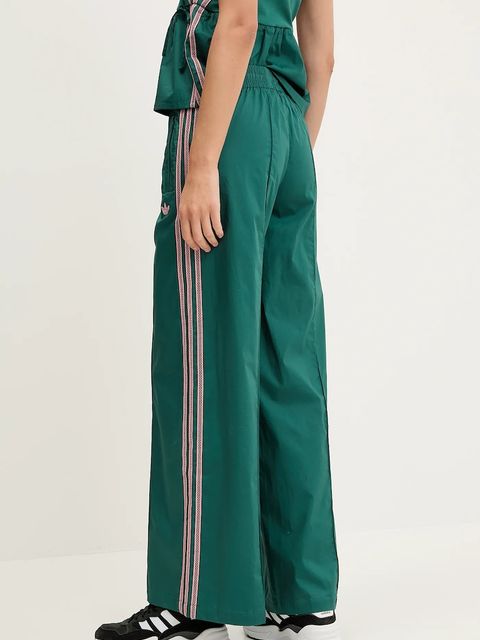adidas Originals spodnie Wideleg Pant damskie kolor turkusowy szerokie high waist KC0677