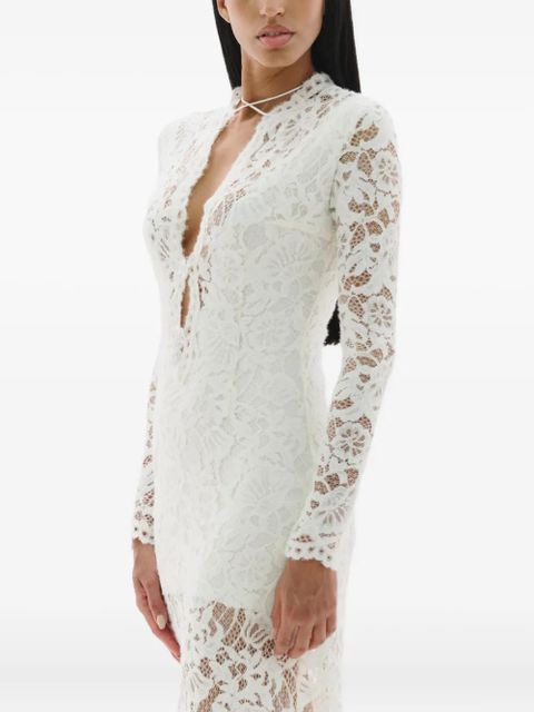 MANURÍ Sage lace long-sleeve maxi dress - White - zdjęcie produktu nr 1