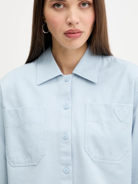 Hugo Blue koszula bawełniana damska kolor niebieski regular z kołnierzykiem klasycznym 50542967