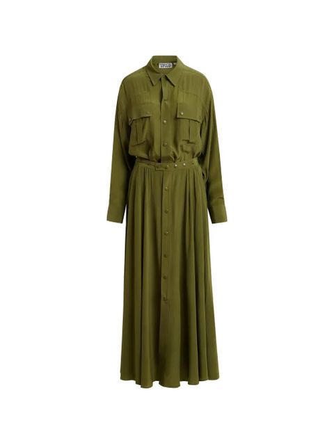 Essentiel Antwerp chest-pockets button-up maxi dress - Green - zdjęcie produktu nr 1