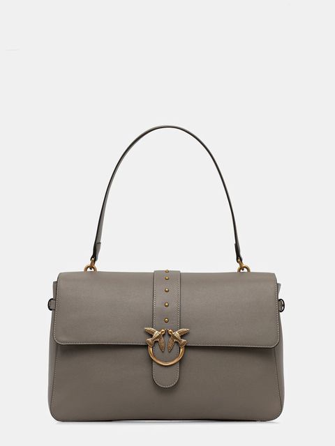 Pinko torebka skórzana kolor szary 105067 A0QO - zdjęcie produktu nr 1