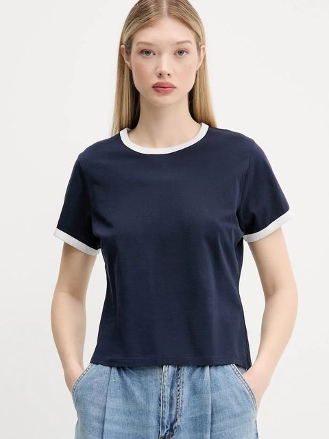 Abercrombie & Fitch t-shirt bawełniany damski kolor granatowy KI139-5529