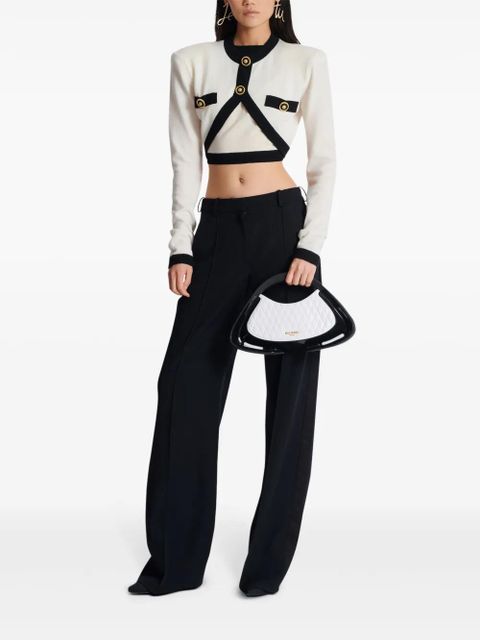 Balmain cropped knit cardigan - White