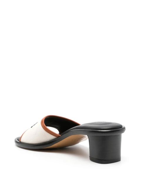 ISABEL MARANT 50mm logo-embroidered mules - Neutrals