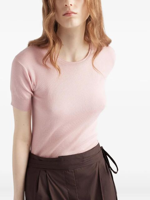 Prada short-sleeve ribbed sweater - Pink