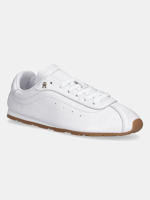 Tommy Hilfiger sneakersy skórzane TH LOW PROFILE RUNNER damskie kolor biały FW0FW08951 - zdjęcie produktu nr 1