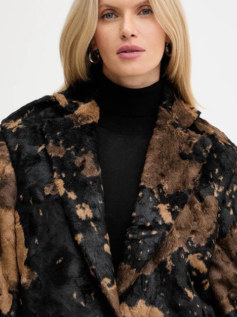 Haveone marynarka kolor brązowy oversize wzorzysta JCB-P019