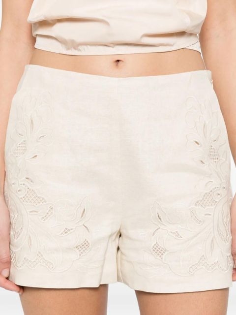 TWINSET floral-embroidery shorts - Neutrals