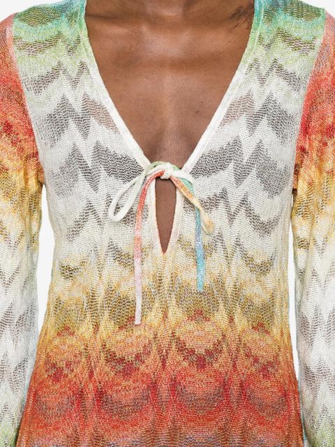Missoni tie-detail beach cover-up - White
