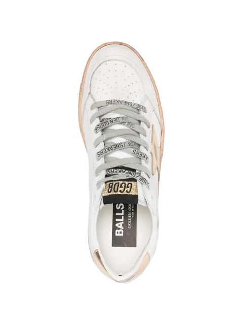 Golden Goose star appliqué leather sneakers - White
