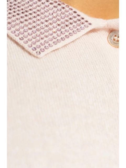 Blumarine rhinestone-embelished polo shirt - Pink