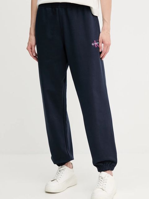 Calvin Klein Jeans spodnie dresowe damskie kolor granatowy gładkie LV047B235G - zdjęcie produktu nr 1