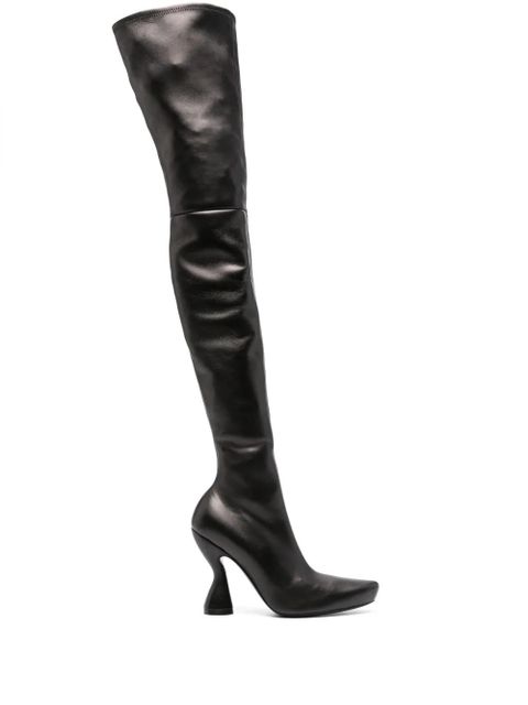Lanvin 100mm leather thigh-high boots - Black - zdjęcie produktu nr 1