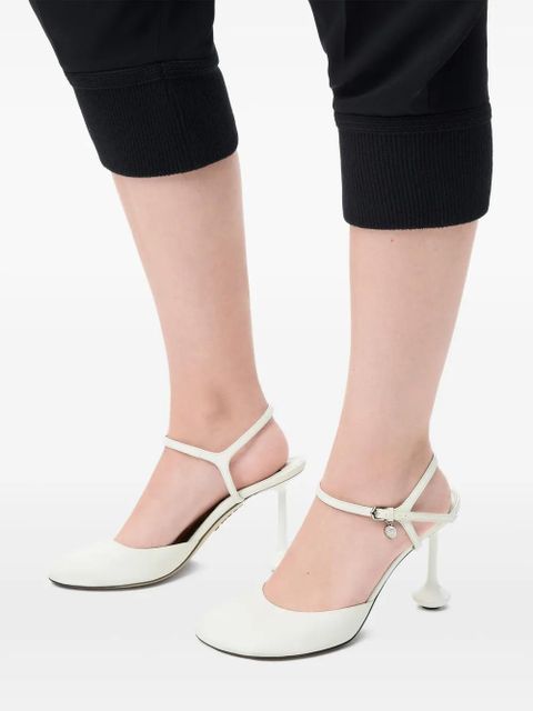 LOEWE 90mm ankle-strap bulb-heel pumps - White