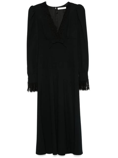 Alessandra Rich V-neck midi dress - Black - zdjęcie produktu nr 1