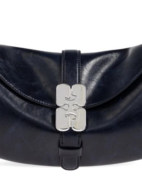GANNI logo-buckle tote bag - Blue