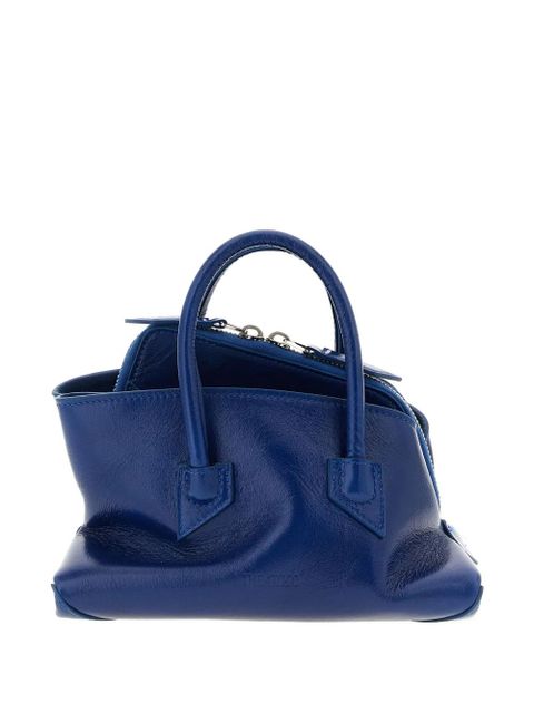 The Attico mini La Passeggiata embossed-logo tote bag - Blue