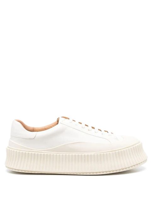 Jil Sander leather flatform sneakers - White - zdjęcie produktu nr 1