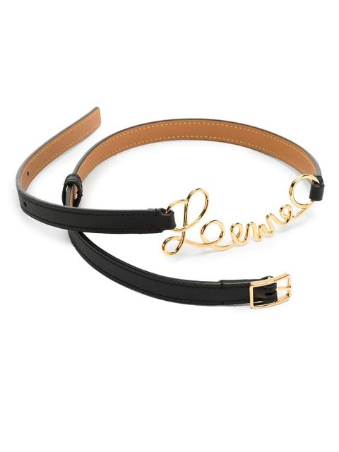 LOEWE logo-lettering leather belt - Black