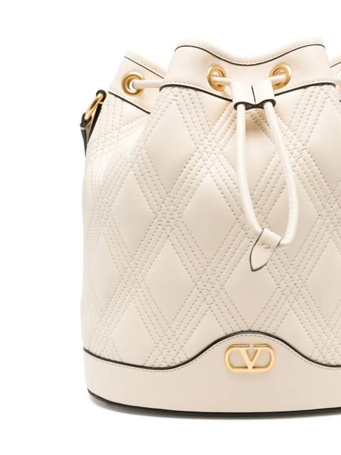 Valentino Garavani quilted bucket bag - White
