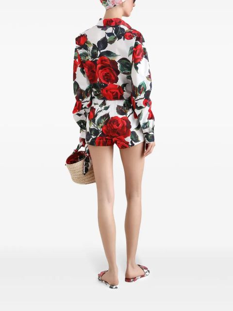 Dolce & Gabbana rose-print shorts - White