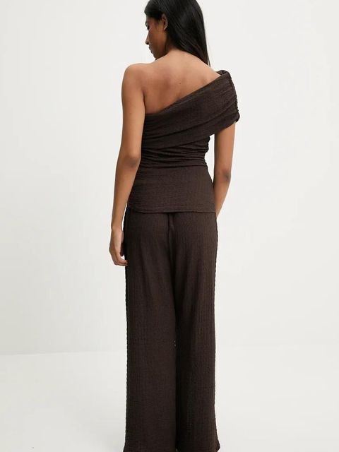 Answear.LAB bluzka i spodnie damski kolor brązowy