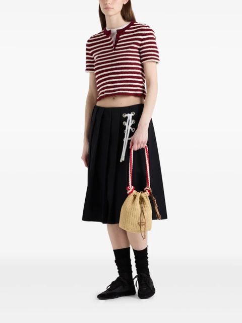 Prada cotton bouclé polo top - Red - zdjęcie produktu nr 2