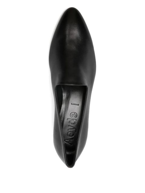 Aeyde 40mm almond-toe block-heel loafers - Black