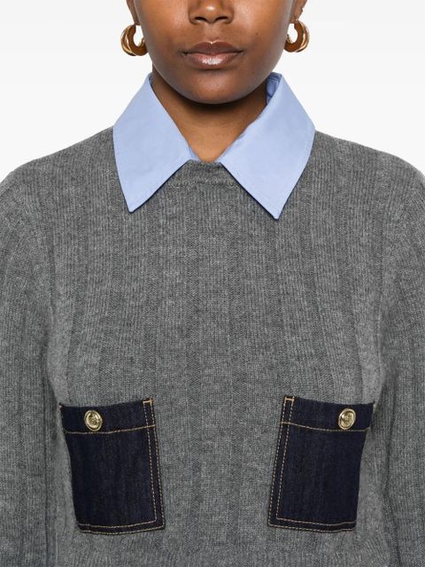 SANDRO layered-effect sweater - Grey