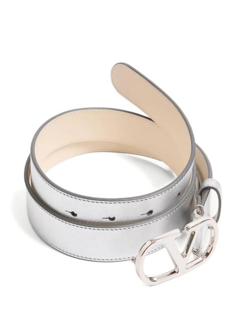 Valentino Garavani VLogo Signature leather belt - Silver - zdjęcie produktu nr 2