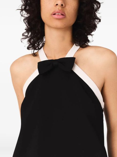 Maje bow-detail halterneck dress - Black