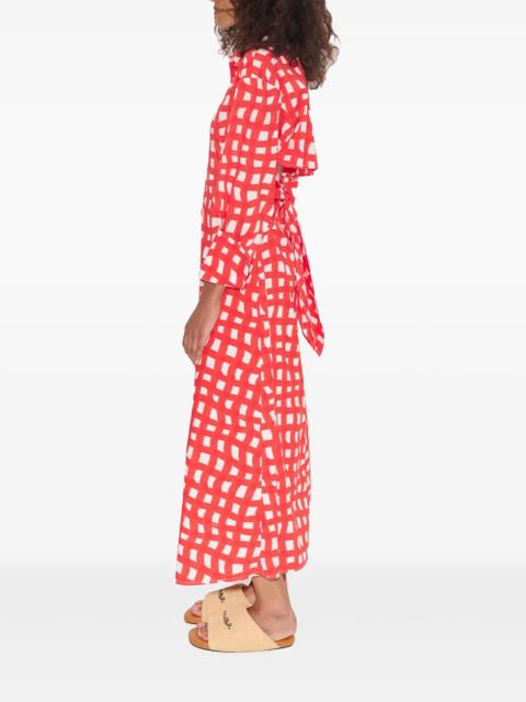 Simon Miller gingham midi dress - Red