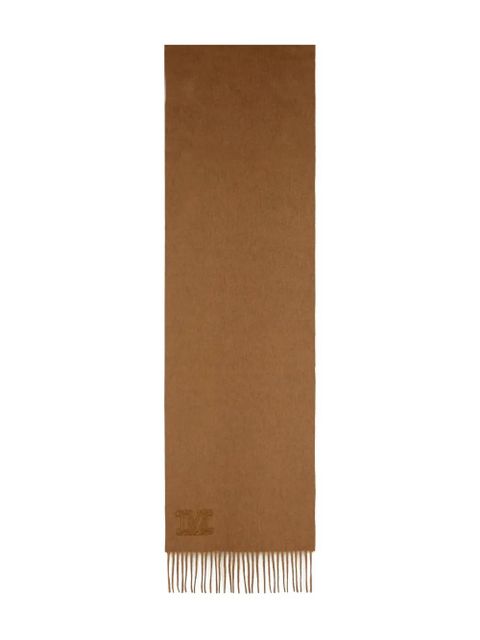 Max Mara embroidered-monogram fringe scarf - Brown - zdjęcie produktu nr 2