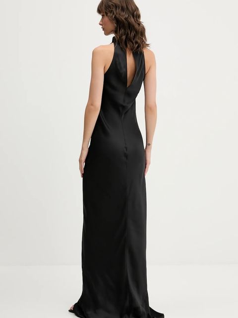 Rotate sukienka kolor czarny maxi rozkloszowana 114332100