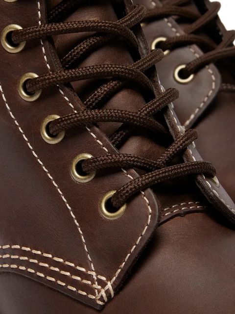 Dr. Martens workery skórzane 1460 Pascal damskie kolor brązowy na platformie DM42595200