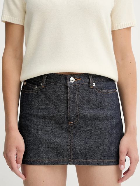 A.P.C. spódnica jeansowa mini-jupe kolor granatowy mini prosta CODBS.F06093 - zdjęcie produktu nr 1