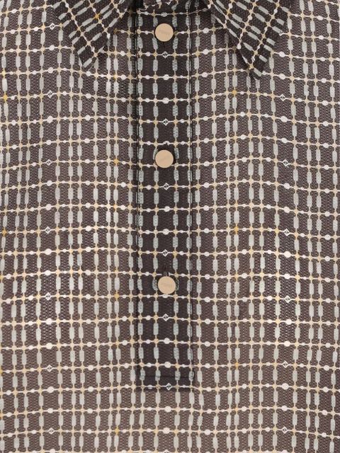 FENDI grid-pattern polo top - Brown - zdjęcie produktu nr 2