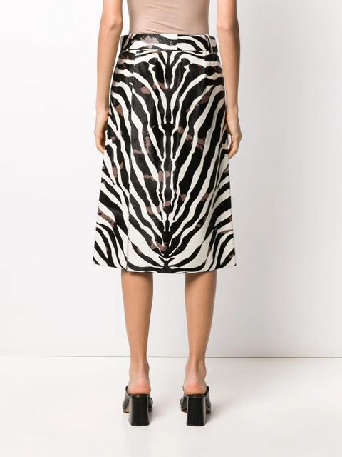 Tod's zebra print calf hair skirt - Black