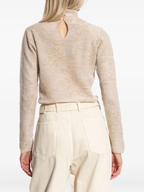 GANNI high-neck button sweater - Neutrals - zdjęcie produktu nr 2