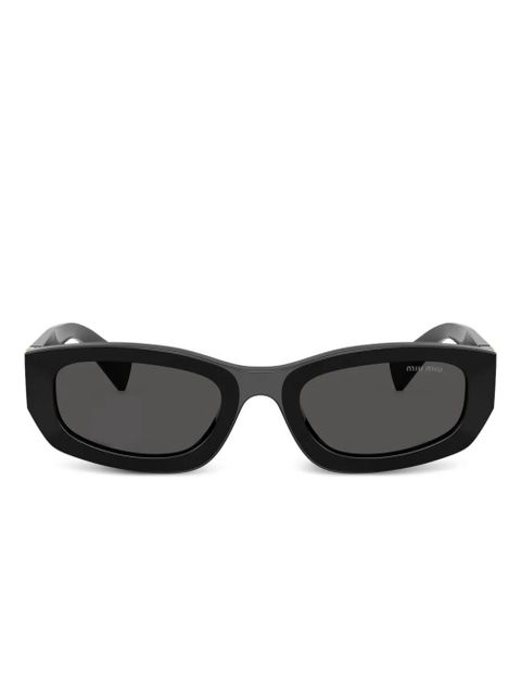 Miu Miu Eyewear geometric-frame logo-detail sunglasses - Black - zdjęcie produktu nr 1