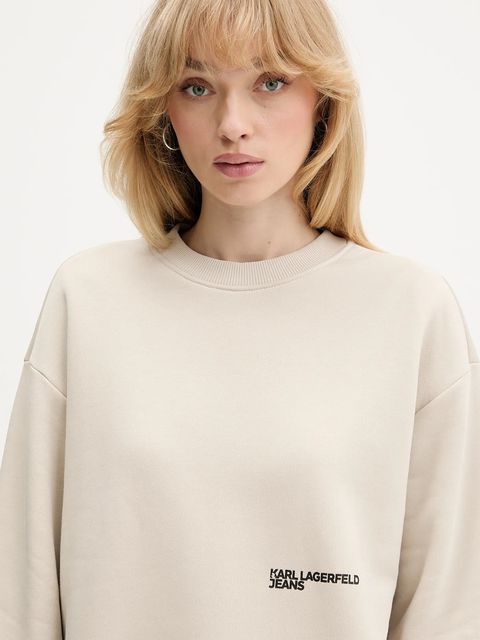 Karl Lagerfeld Jeans bluza damska kolor beżowy z nadrukiem A4W20003