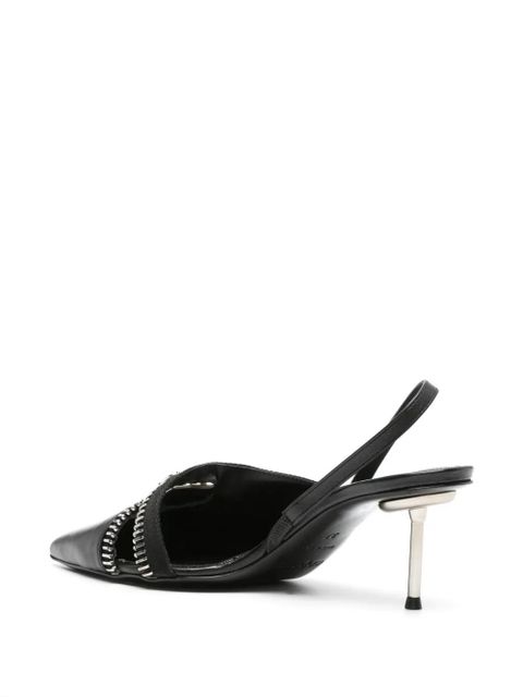 Coperni 60mm Zip leather slingback pumps - Black
