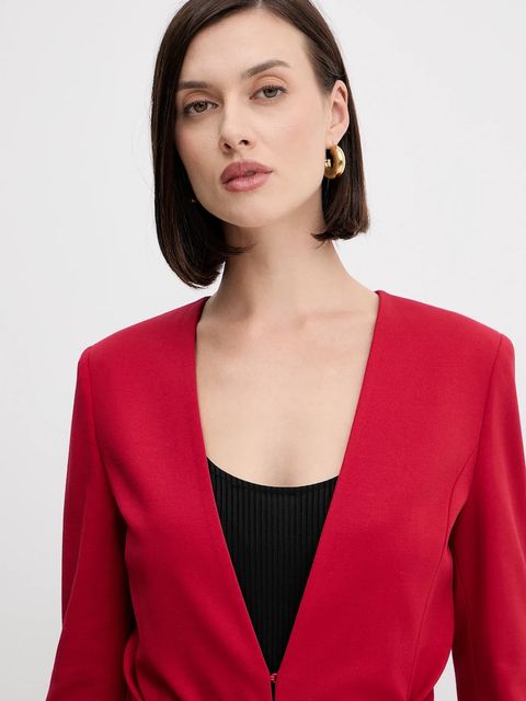 Twinset marynarka kolor czerwony jednorzędowa gładka 252TP2600