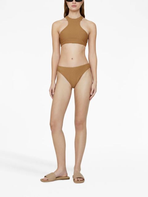 ANINE BING waffle-effect bikini bottoms - Brown