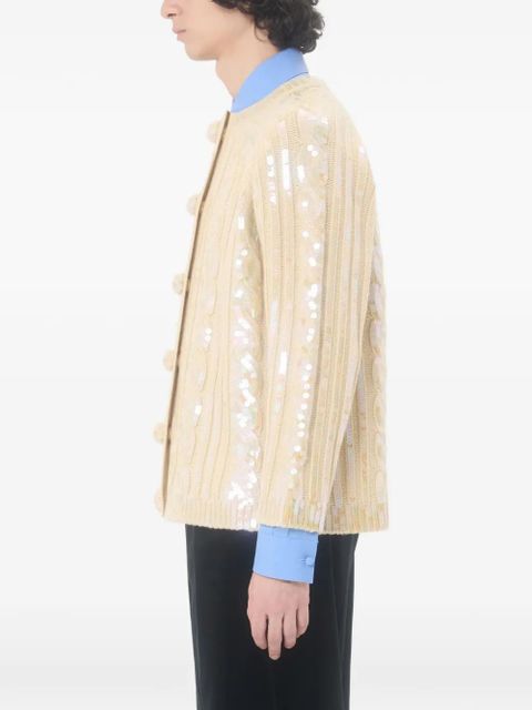 Valentino Garavani sequin-embellishment cardigan - Neutrals