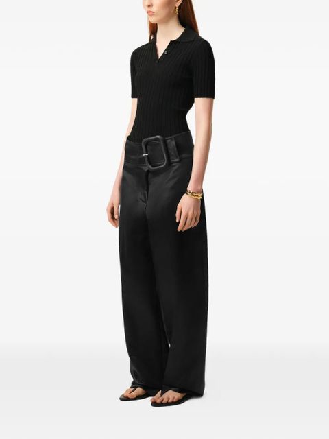 AMI Paris buckle-belt high-waisted trousers - Black