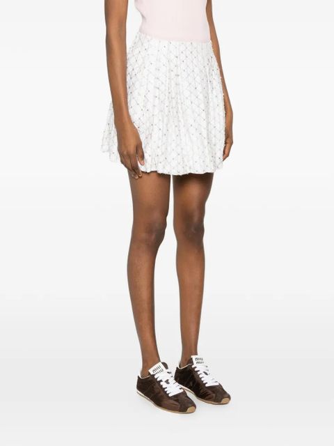 Maje embellished A-line mini skirt - White