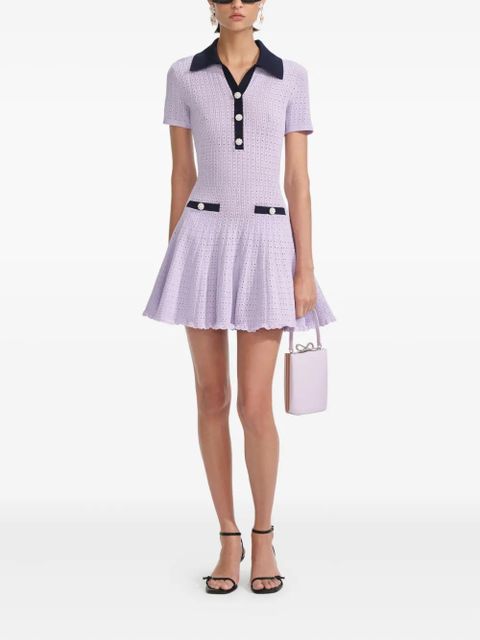 Self-Portrait knitted dress - Purple